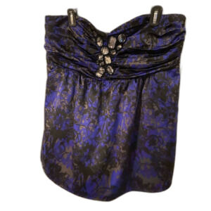 Torrid 2 blouse blue/black, sleeveless with crystals 2x xxl